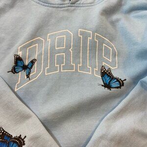 Independent Trading Co. “DRIP” Butterfly Hoodie – Light Blue